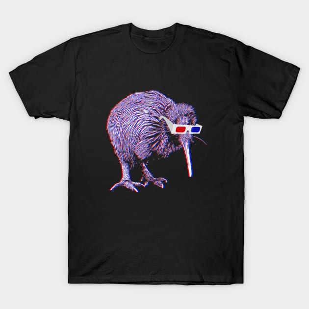 Kiwi Bird Anaglyph T-Shirt by RaymundoSouza